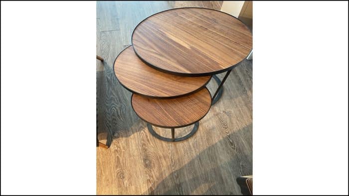 This stylish focus side stool features a unique, eye-catching design that will add a touch of contemporary charm to the furniture in your living room.