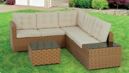 With its superior craftsmanship and high-quality materials, this outdoor corner set stands out as one of the most visually stunning and comfortable pieces of patio furniture! This lovely corner set has been masterfully crafted with the utmost care and attention to detail and constructed from premium, top-tier materials for unparalleled durability and comfort.