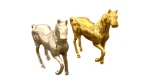 Aluminum Horse Figure Gold & Silver