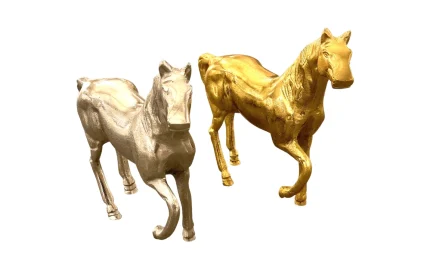 Aluminum Horse Figure Gold & Silver