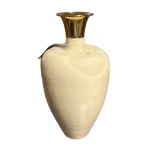 Matt Antq Brass Enamel Vase