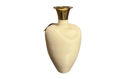 Matt Antq Brass Enamel Vase