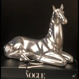 POLYESTER SITTING HORSE SILVER