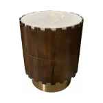 Round Marble Wooden Side Stool 3