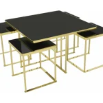 Middle 4+1 Center Table Black Gold