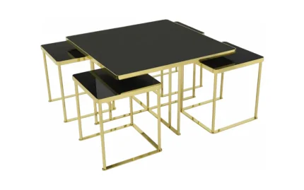 Middle 4+1 Center Table Black Gold
