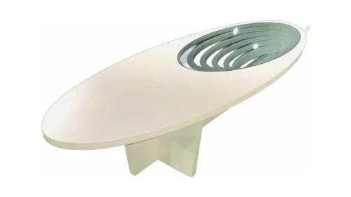 Oval White Center Table