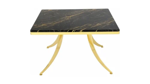 Pion Square Table Black Gold