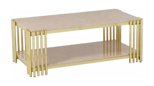 Rectangle Center Table Walnut Gold