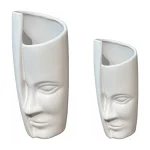 White Face Vase Ceramic Large and Small