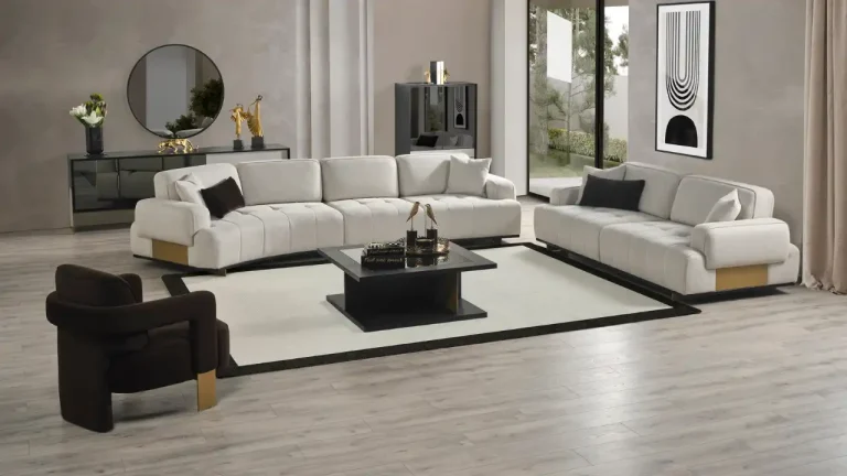 Types of Furniture: A Guide for Nigerian Homes (2026) 3 Icon Act corner set with a cream corner sofa and matching triple seater