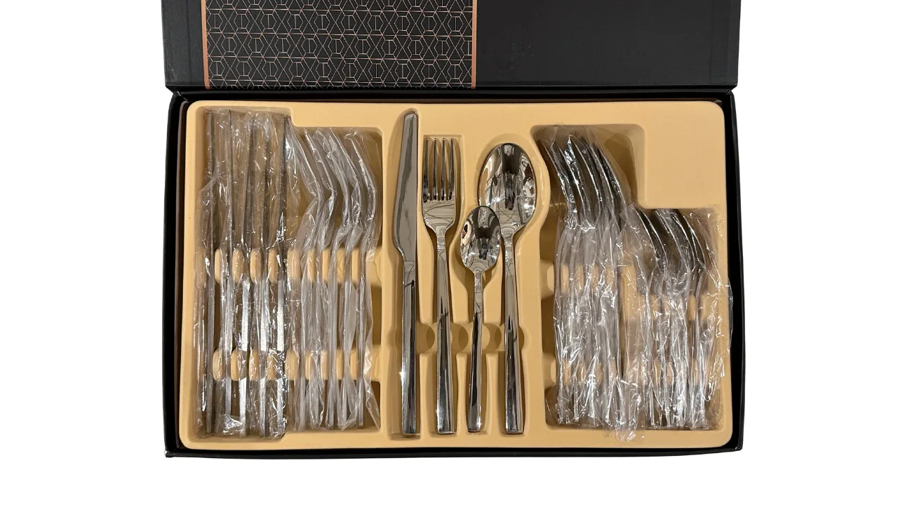Plain Steel Kitchen Cutlery Set 24 PCS 2443 4 (4) Plain Steel Kitchen Cutlery Set 24 PCS 2443 4 (4)